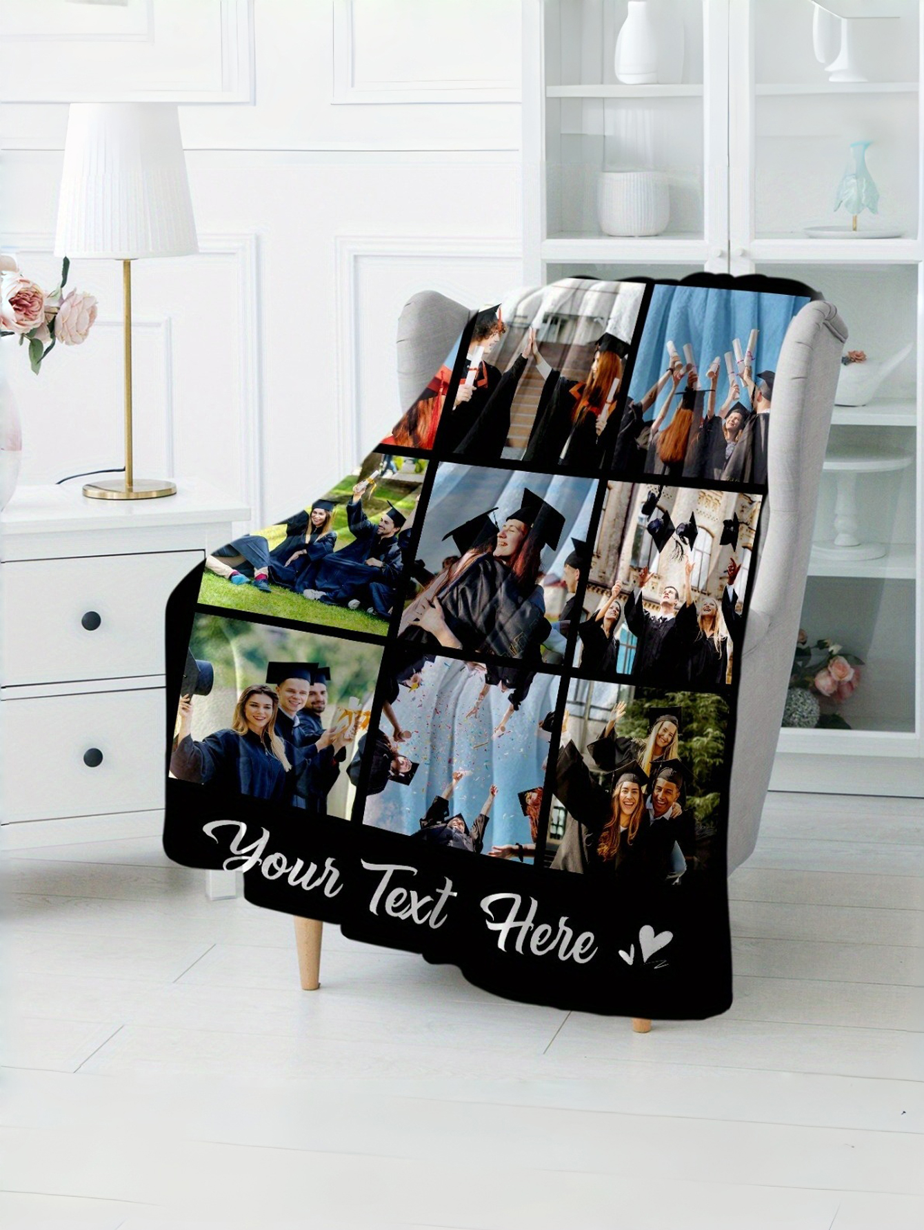 Custom Graduation Photo Flannel Blanket